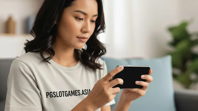 woman playing slot on phone